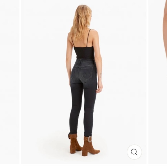 MOTHER HIGH WAISTED LOOKER IN COFFEE TEA OR ME HIGH WAISTED SKINNY STRETCH DENIM - Picture 1 of 15